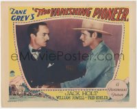 5s0272 VANISHING PIONEER LC 1928 close up of Jack Holt having a staredown w/bad guy William Powell!