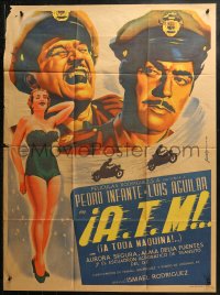 5s0114 A.T.M. Mexican poster 1951 A Toda Maquina, Juanino Renau Berenguer art of Infante, Aguilar!