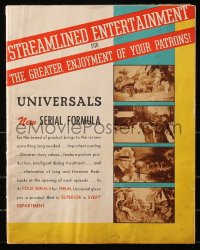 5s0070 UNIVERSAL 1945-46 campaign book 1945 with 3 great full-color 13x21 serial posters, very rare!