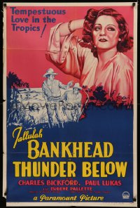 5s0156 THUNDER BELOW 1sh 1932 great art of sexy Tallulah Bankhead, tempestuous love in the tropics!