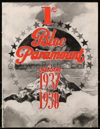 5s0080 PARAMOUNT 1937-38 French trade ad 1937 unfolds to 23x37 poster w/new movies coming out, rare!