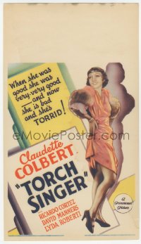 5s0113 TORCH SINGER mini WC 1933 sexy Claudette Colbert is bad and she's TORRID, ultra rare!