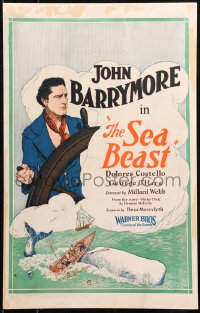 5s0038 SEA BEAST WC 1926 John Barrymore as Captain Ahab, Herman Melville's Moby Dick, ultra rare!