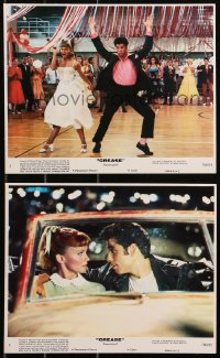 5t0923 GREASE 2 8x10 mini LCs 1978 John Travolta & Olivia Newton-John in most classic musical!