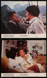 5t0926 MOONRAKER 2 8x10 mini LCs 1979 Roger Moore as James Bond fighting Richard Kiel & w/ Bolton!