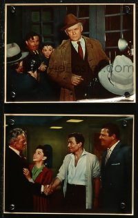 5t0931 STAR IS BORN 2 color 7.5x9.75 stills 1954 James Mason, Judy Garland, Bickford, Carson, Cukor!