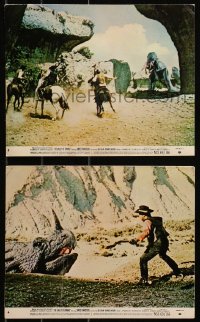 5t0934 VALLEY OF GWANGI 2 8x10 mini LCs 1969 Harryhausen, Gila Golan, cowboys capture dinosaurs!