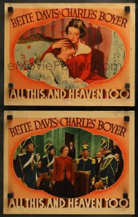 5t0671 ALL THIS & HEAVEN TOO 2 LCs 1940 Bette Davis comforting young Weidler and in court w/soldiers!