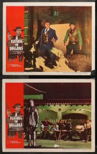 5t0704 FISTFUL OF DOLLARS 2 LCs 1967 the man with no name, Clint Eastwood, ambush and party scenes!