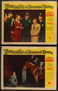 5t0706 FRANCIS IN THE HAUNTED HOUSE 2 LCs 1956 Mickey Rooney with the talking mule, wacky horror!