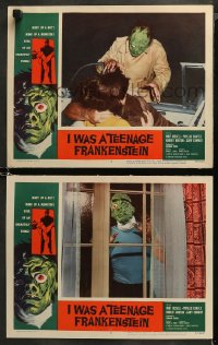 5t0725 I WAS A TEENAGE FRANKENSTEIN 2 LCs 1957 body of boy, mind of monster, soul of unearthly thing!