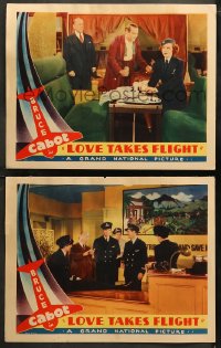 5t0742 LOVE TAKES FLIGHT 2 LCs 1937 images of Bruce Cabot, Beatrice Roberts, ultra rare!