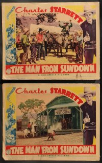 5t0744 MAN FROM SUNDOWN 2 LCs 1939 great images of western cowboy Charles Starrett in action!