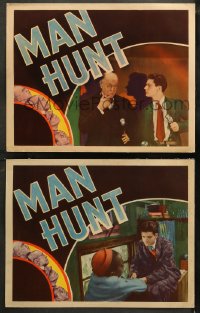 5t0745 MAN HUNT 2 LCs 1933 obsessed teen Junior Durkin in real life murder investigation, ultra rare!