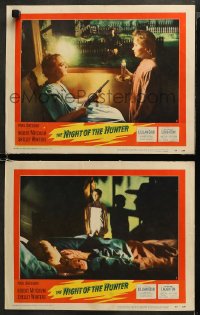 5t0757 NIGHT OF THE HUNTER 2 LCs 1955 Robert Mitchum, Lillian Gish, Sally Jane Bruce, Billy Chapin!