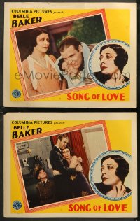 5t0776 SONG OF LOVE 2 LCs 1929 great images of forgotten Jewish vaudeville singer Belle Baker, rare!
