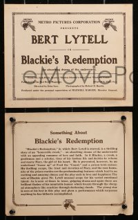 5t1427 BLACKIE'S REDEMPTION 4 8x10 LCs 1919 Bert Lytell in the title role as Boston, ultra rare!