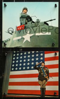 5t0802 PATTON 20 color 8x10 stills 1970 best portrait of George C. Scott as WWII general by flag!