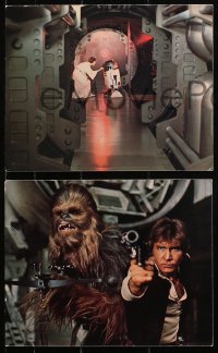 5t0914 STAR WARS 3 color 8x10 stills 1977 George Lucas classic epic, Leia, Han, Chewie, Bantha!