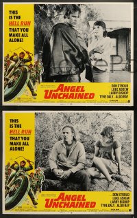 5t0035 ANGEL UNCHAINED 8 LCs 1970 AIP, Don Stroud, Tyne Daly, bikers & hippies!