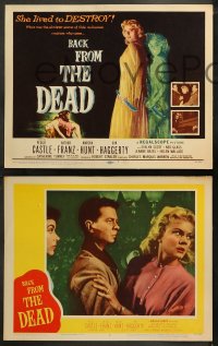 5t0043 BACK FROM THE DEAD 8 LCs 1957 Peggie Castle lived to destroy, cool sexy horror art & image!