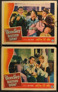 5t0452 BLONDIE'S BLESSED EVENT 5 LCs 1942 Penny Singleton has a baby, Arthur Lake has a fit!