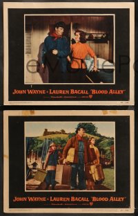 5t0453 BLOOD ALLEY 5 LCs 1955 cool images of John Wayne with Lauren Bacall, Mike Mazurki!