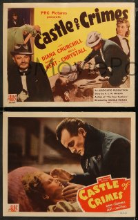 5t0072 CASTLE OF CRIMES 8 LCs 1944 great images of Diana Churchill, Kenneth Kent, rare complete set!