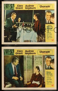 5t0408 CHARADE 6 LCs 1963 great images of Cary Grant & sexy Audrey Hepburn, expect the unexpected!