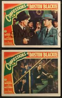 5t0369 CONFESSIONS OF BOSTON BLACKIE 7 LCs 1941 Chester Morris & Harriet Hilliard, bullets & women!