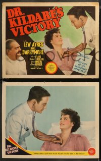 5t0104 DR. KILDARE'S VICTORY 8 LCs 1942 Barrymore, Ayres, sexy nurse Ann Ayars, rare & complete!