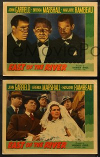 5t0598 EAST OF THE RIVER 3 LCs 1940 great images of John Garfield with Brenda Marshall & Jack La Rue!