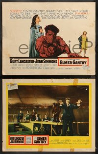 5t0112 ELMER GANTRY 8 LCs 1960 Jean Simmons, fiery preacher Burt Lancaster, Lewis Sinclair novel!