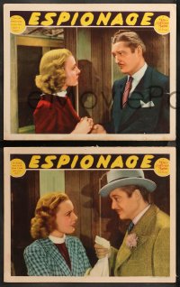 5t0600 ESPIONAGE 3 LCs 1937 rival reporters Edmund Lowe & Madge Evans fall in love, ultra rare!