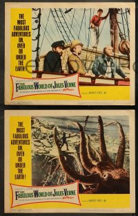 5t0116 FABULOUS WORLD OF JULES VERNE 8 LCs 1961 wonderful images of bizarre machines & creatures!
