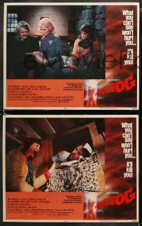 5t0122 FOG 8 LCs 1980 John Carpenter directed horror, images of Hal Holbrook, sexy Jamie Lee Curtis!