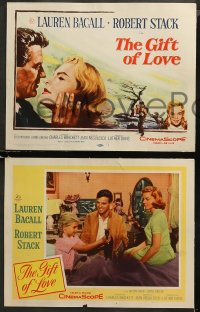 5t0131 GIFT OF LOVE 8 LCs 1958 cool images of pretty Lauren Bacall & Robert Stack!