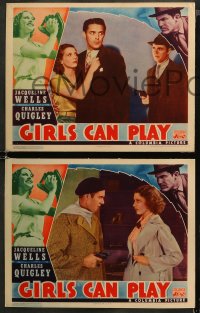 5t0530 GIRLS CAN PLAY 4 LCs 1937 baseball, two with sexy Julie Bishop, ultra-rare group!
