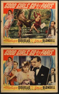 5t0532 GOOD GIRLS GO TO PARIS 4 LCs 1939 great images of sexy Joan Blondell & Melvyn Douglas!