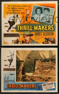 5t0142 HOLLYWOOD THRILL MAKERS 8 LCs 1954 movie stunt men, the unsung heroes of the screen!