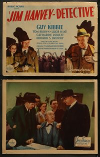 5t0156 JIM HANVEY DETECTIVE 8 LCs 1937 Guy Kibbee, Tom Brown, Lucie Kaye, ultra rare complete set!