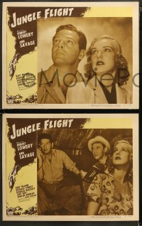 5t0158 JUNGLE FLIGHT 8 LCs 1947 Robert Lowery, sexy Ann Savage, more savage than the jungle!