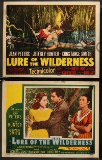 5t0180 LURE OF THE WILDERNESS 8 LCs 1952 sexy Jean Peters & Jeff Hunter in Okefenokee Swamp!