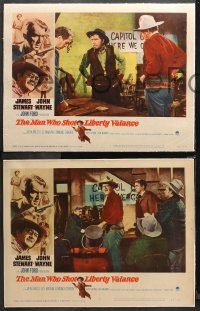 5t0630 MAN WHO SHOT LIBERTY VALANCE 3 linen LCs 1962 John Wayne, Vera Miles, James Stewart, Martin!