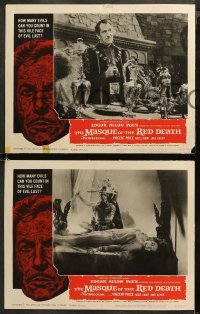 5t0191 MASQUE OF THE RED DEATH 8 LCs 1964 Vincent Price, Edgar Allan Poe, Roger Corman horror!