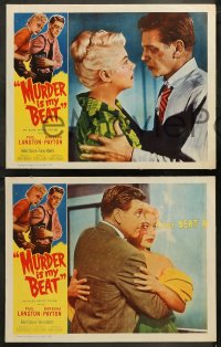 5t0200 MURDER IS MY BEAT 8 LCs 1955 Edgar Ulmer film noir, Barbara Payton, Danger Is My Beat!
