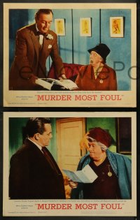 5t0201 MURDER MOST FOUL 8 LCs 1964 Margaret Rutherford as Agatha Christie's Miss Marple, Ron Moody!