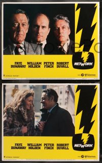 5t0206 NETWORK 8 LCs 1976 Faye Dunaway, Robert Duvall, William Holden, Peter Finch, Sidney Lumet!