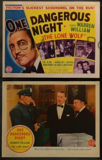 5t0215 ONE DANGEROUS NIGHT 8 LCs 1943 images of Warren William as Lone Wolf, ultra rare complete set!