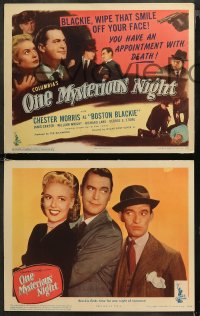 5t0218 ONE MYSTERIOUS NIGHT 8 LCs 1944 Chester Morris as Boston Blackie has an appointment with death!